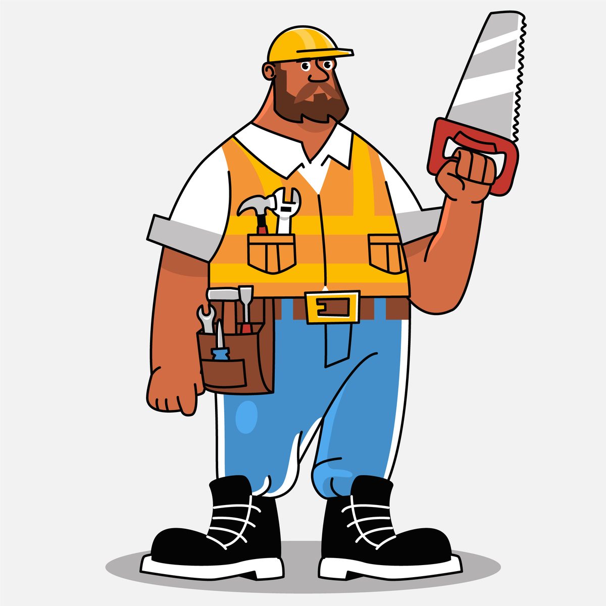 Handyman ready with tools for rent